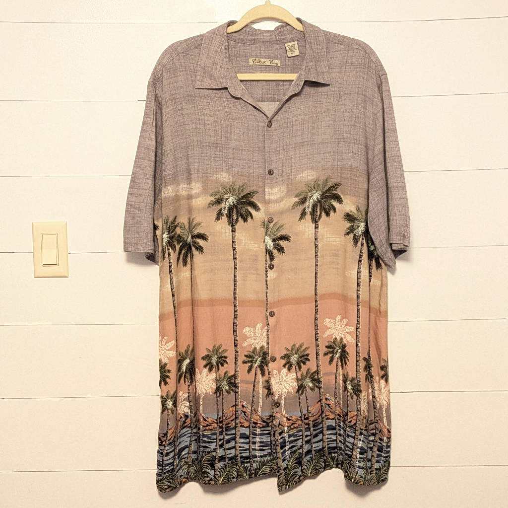 Batik Bay Men's Xlt Hawaiina Beach Shirt 100% Rayon